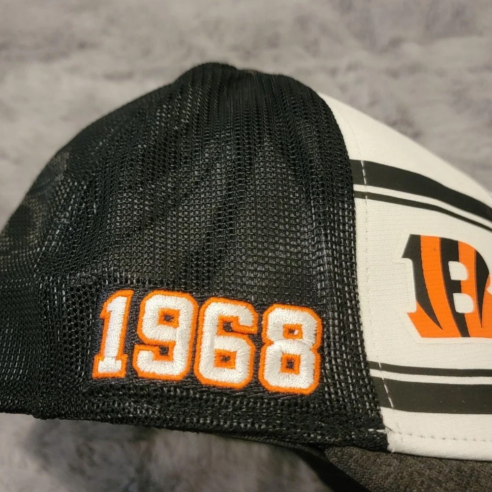 Cincinnati Bengals Hat Cap Mens Large Black White NFL 100th Anniversary New Era